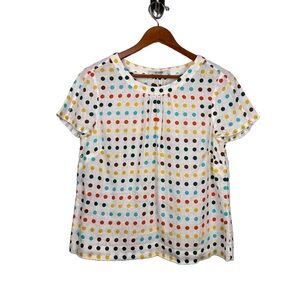 Boden Multicolor Polka Dot Blouse
